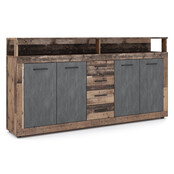 Dressoir  190 cm Breed  oud eiken  antraciet