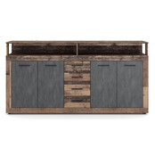 Dressoir  190 cm Breed  oud eiken  antraciet