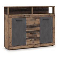 Dressoir oud eiken  antraciet 2D4S