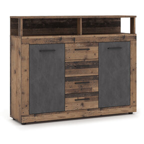 Dressoir oud eiken  antraciet 2D4S