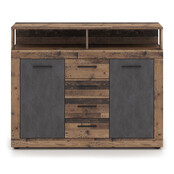 Dressoir  120 cm Breed  oud eiken  antraciet