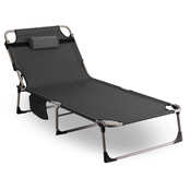 Ligstoel grijs 190 x 73 x 32 cm