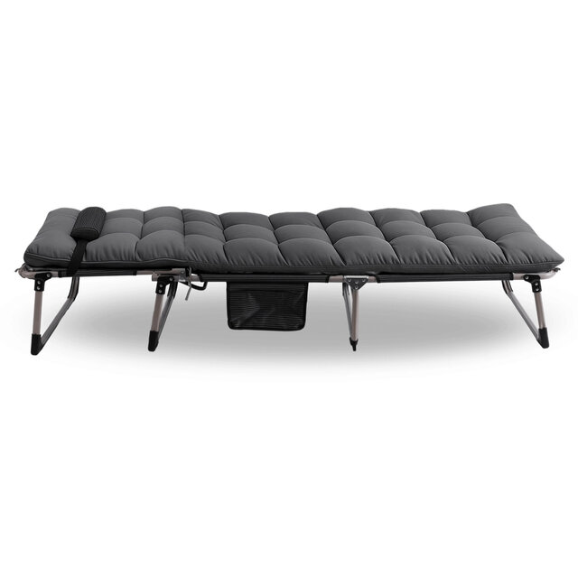 Ligstoel grijs 190 x 73 x 32 cm