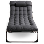 Ligstoel grijs 190 x 73 x 32 cm