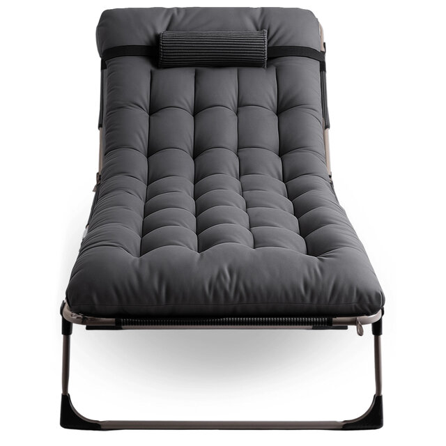 Ligstoel grijs 190 x 73 x 32 cm