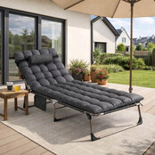 Ligstoel grijs 190 x 73 x 32 cm