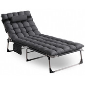 Ligstoel grijs 190 x 73 x 32 cm