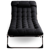 Ligstoel zwart 190 x 73 x 32 cm