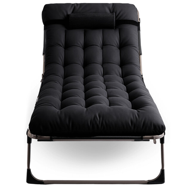 Ligstoel zwart 190 x 73 x 32 cm