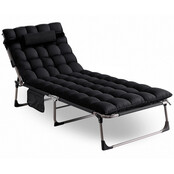 Ligstoel zwart 190 x 73 x 32 cm