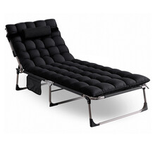 Ligstoel zwart 190 x 73 x 32 cm