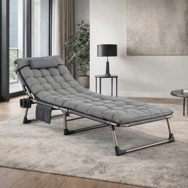 Ligstoel grijs saturn 190 x 73 x 32 cm