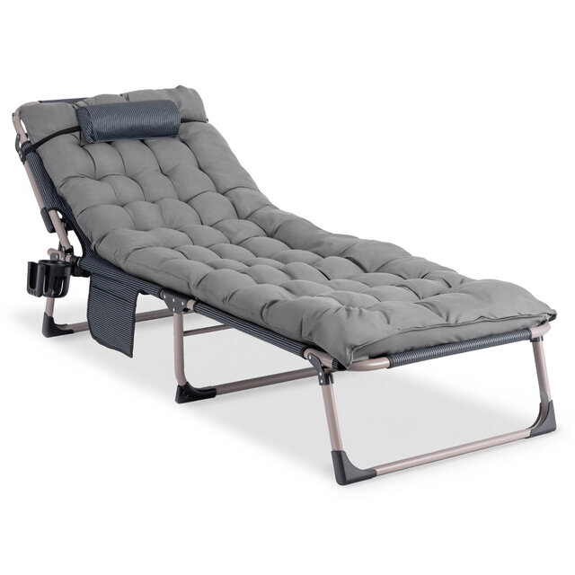 Ligstoel grijs saturn 190 x 73 x 32 cm