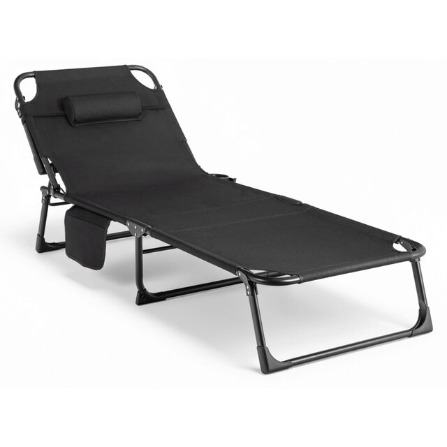 Ligstoel zwart saturn 190 x 73 x 32 cm