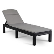 Ligstoel blauw  183 x 60x 30 cm  incl kussen