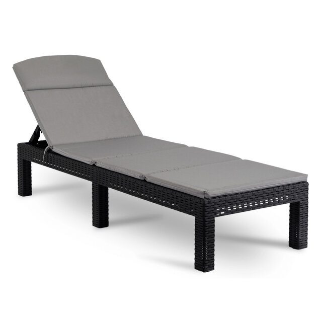 Ligstoel blauw  183 x 60x 30 cm  incl kussen