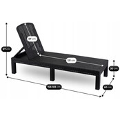 Ligstoel blauw  183 x 60x 30 cm