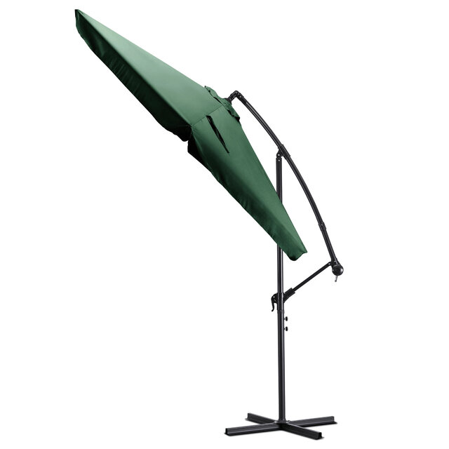 Zweefparasol groen  met hoes 300 CM