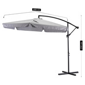 Zweefparasol Lichtgrijs met hoes 300 CM