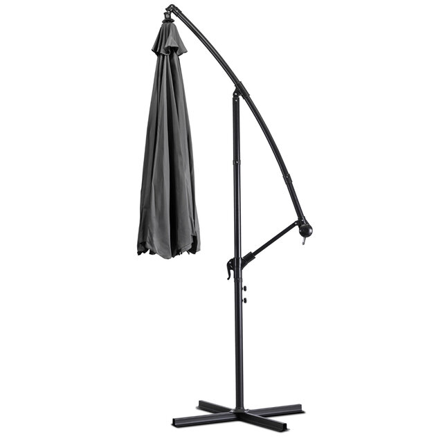 Zweefparasol grijs met hoes 300 CM