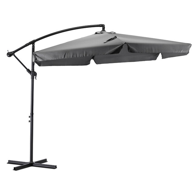 Zweefparasol grijs met hoes 300 CM