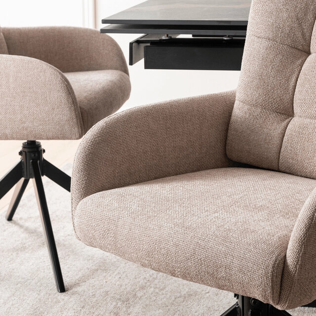 Eetkamersteol set van 4 july  beige