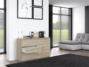 Ladekast  140 cm 6 lades licht eiken