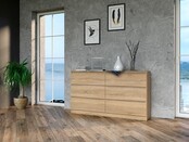 Ladekast  140 cm 6 lades licht eiken