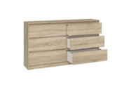 Ladekast  140 cm 6 lades licht eiken