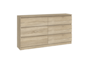 Ladekast  140 cm 6 lades licht eiken