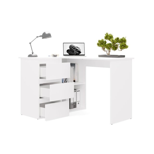 Hoekbureau nice wit  3 lades links