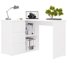 Hoekbureau nice wit  3 lades links