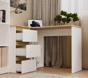 Hoekbureau nice wit eiken  3 lades links