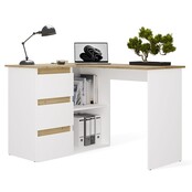 Hoekbureau nice wit eiken  3 lades links