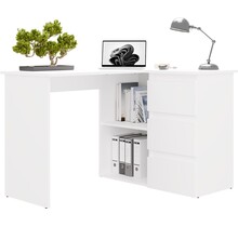 Hoekbureau nice wit rechts 3 lades