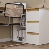 Hoekbureau nice wit eiken rechts 3 lades