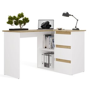 Hoekbureau nice wit eiken rechts