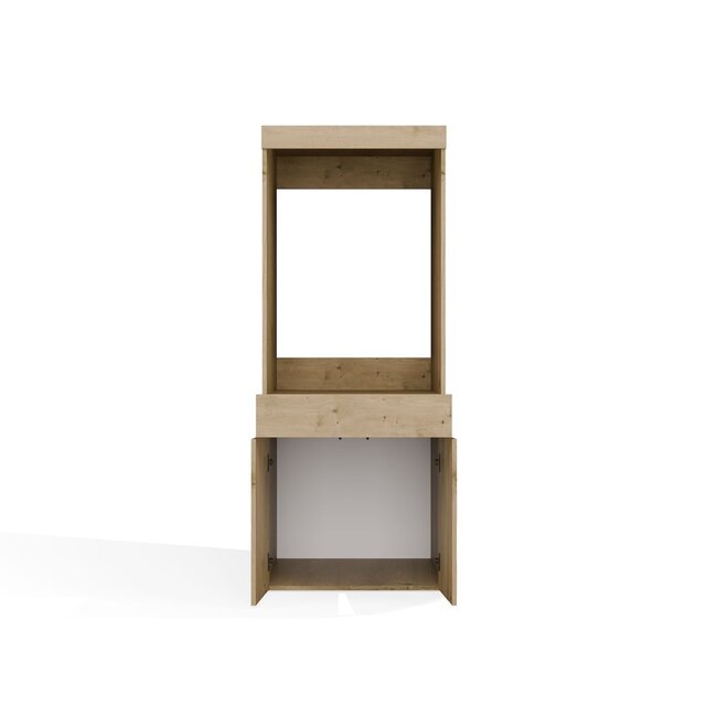 Wasmachine en wasdroger kast met lade eiken  set 2 stuks