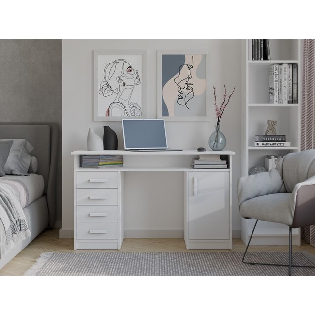 Bureau ADA Wit 125 cm 4 lades