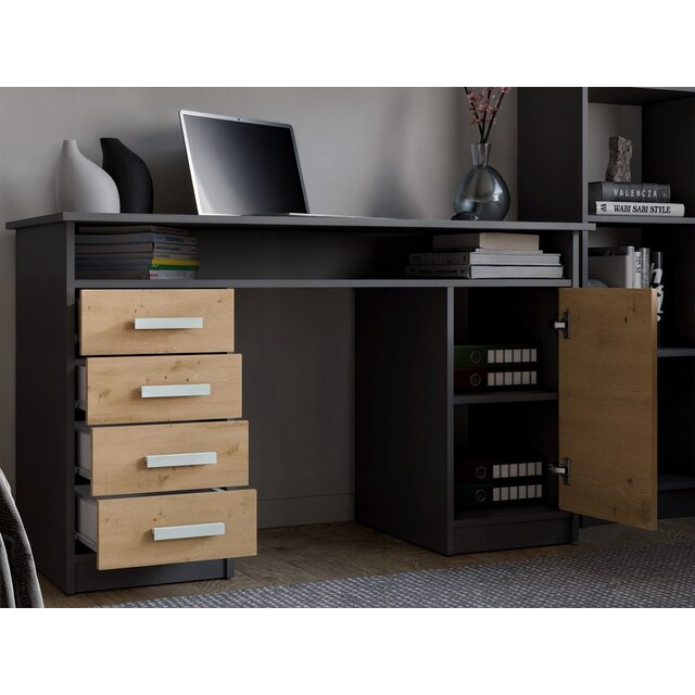 Bureau ADA Antraciet  Eiken 125 CM