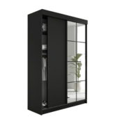 Schuifdeurkast  met spiegel  lamaro 200 cm zwart