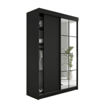Schuifdeurkast  met spiegel  lamaro 167 cm zwart