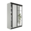 Maxy-shop Schuifdeurkast  met spiegel  lamaro 200 cm   wit zwart