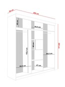 Schuifdeurkast  met spiegel  lamaro 200 cm  Crème