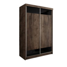 Kledingkast eiken zwart 150 cm