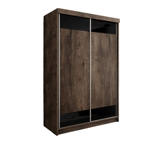 Schuifdeurkast donker eiken zwart 150 cm