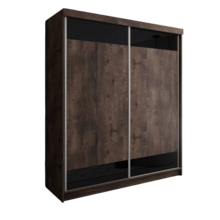 Kledingkast eiken zwart 200 cm