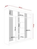 Schuifdeurkast  met spiegel  lamaro 200 cm zwart eiken