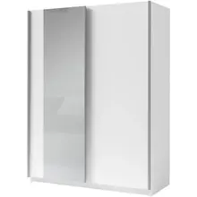 Witte  kledingkast met spiegel en schuifdeuren