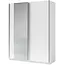 Maxy-shop Witte kledingkast met spiegel en schuifdeuren – 180 x 198 x 62 cm – 4 legplanken